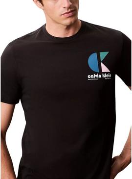 Camiseta Calvin Klein Jeans Bauhaus preta para homem.