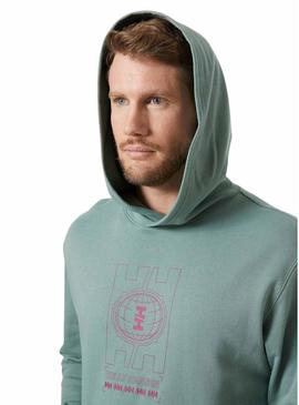 Moletom Helly Hansen Core turquesa para homem.
