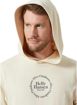 Moletom Helly Hansen Core bege para homem.