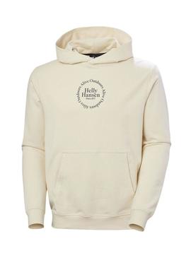 Moletom Helly Hansen Core bege para homem.
