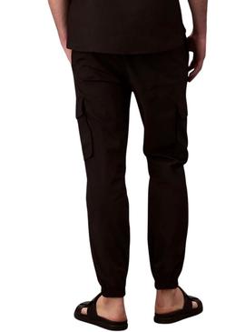 Calças cargo Calvin Klein Jeans preto ripstop para nome.
