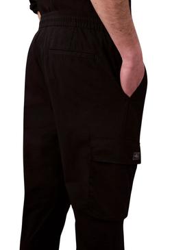 Calças cargo Calvin Klein Jeans preto ripstop para nome.