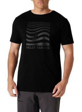 Camiseta Helly Hansen Shoreline preta para homem.
