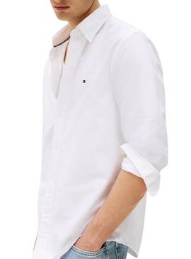 Camisa Tommy Hilfiger Solid Heritage Oxford branca para homem.