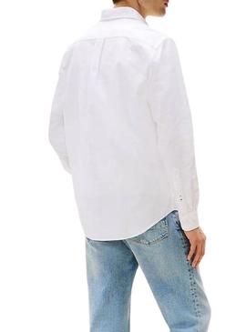 Camisa Tommy Hilfiger Solid Heritage Oxford branca para homem.
