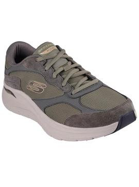 Sapatilhas Skechers Arch Fit verde para homem.