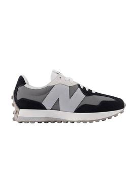 Sapatilhas New Balance U327 preto e cinza para homem.