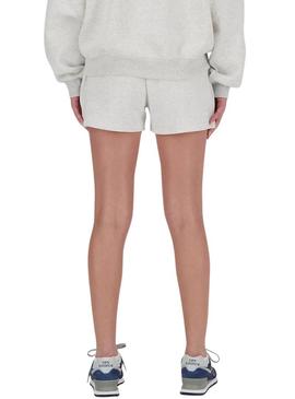 Shorts New Balance Sport cinza para mulher