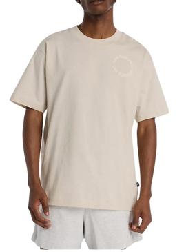 Camiseta New Balance Circular logo beige para homem.