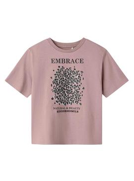 Camiseta Name It Lise Marie lilas para menina.