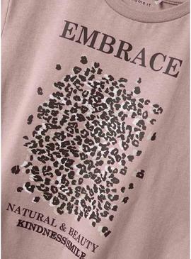 Camiseta Name It Lise Marie lilas para menina.