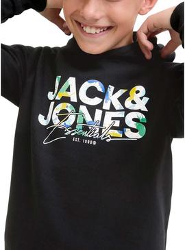 Moletom com capuz Jack and Jones Geplas preto infantil