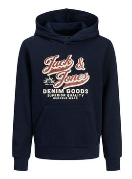 Moletom Jack and Jones com logo azul marinho para criança.