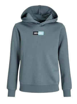 Moletom com capuz Jack and Jones azul para crianças.