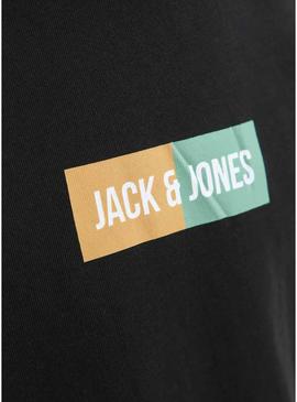 Camiseta Jack and Jones preta para criança.
