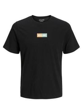 Camiseta Jack and Jones preta para criança.