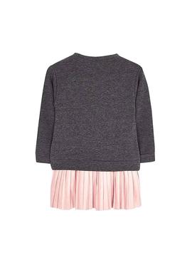 Vestido Mayoral rosa plissado combinado para Menin