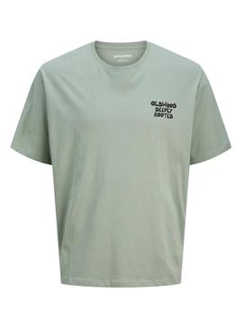 Camiseta Jack and Jones Wobly verde para menino