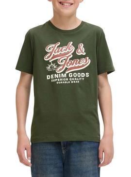 Camiseta Jack and Jones Logo verde para homem