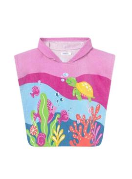 Toalha Mayoral rosa multicolor para menina.