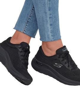 Sapatilhas Skechers Arch Fit preto para mulher.