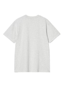 Camiseta Carhartt American Script cinza para homem.