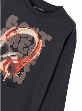 Camisa Mayoral capacetes cinza para menino.