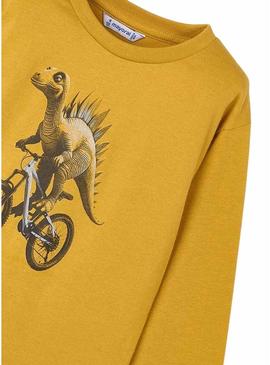 Camisola Mayoral dinossauro mostarda para menino
