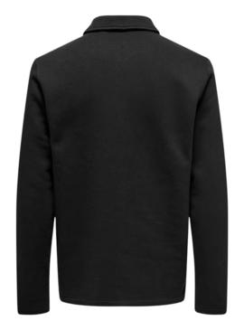 Moletom Only and Sons Dawson Zip preto para homem