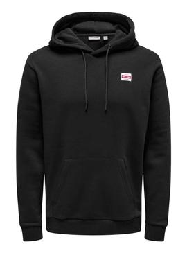 Moletom Only and Sons Dawson preto para homem.