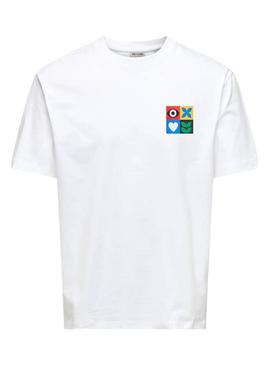 Camiseta Only and Sons Art not War branca para homem.