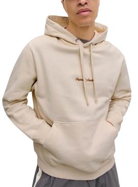 Moletom Jack and Jones Norrebo bege para homem.