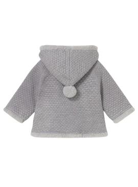 Jaqueta Mayoral tricot com pelos cinza para bebê