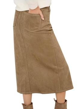 Saia Only Stina marrom para mulher.