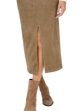 Saia Only Stina marrom para mulher.