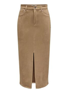 Saia Only Stina marrom para mulher.