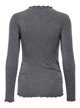 Camisola Only glamorosa cinza para mulher.