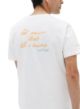 Camiseta El Pulpo O Mar branco para homem.