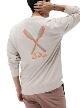 Moletom El Pulpo Palas bege para homem