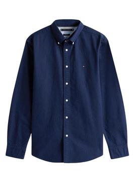 Camisa Tommy Hilfiger Solid Heritage Oxford azul marino para homem.