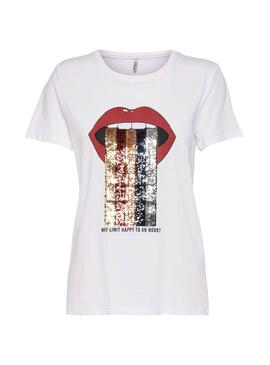 T-Shirt Only Collie Branco Mulher