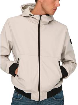 Campera Only and Sons Bowie bege para homem.