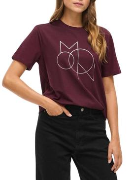 Camiseta Vila Vinora grená com estampa para mulher.