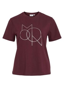Camiseta Vila Vinora grená com estampa para mulher.