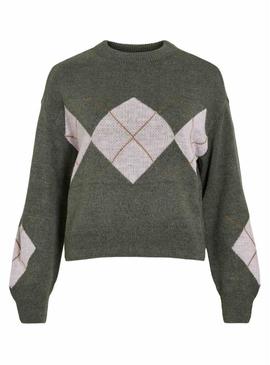 Camisola Vila Viranja losangos para mulher.