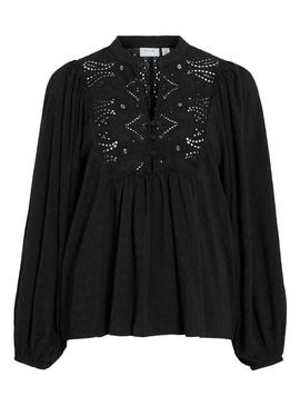 Blusa Vila Vityra em renda preta para mulher