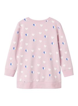 Moletom comprido Name It Lia rosa para menina