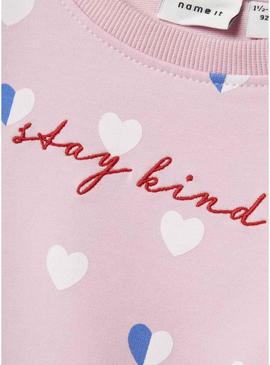 Moletom comprido Name It Lia rosa para menina