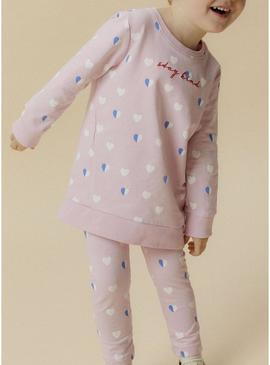 Moletom comprido Name It Lia rosa para menina