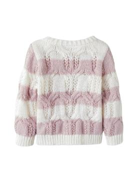 Jersey Name It Nibo listrado rosa para menina